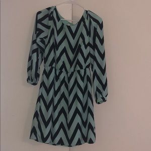 Chevron long sleeve dress